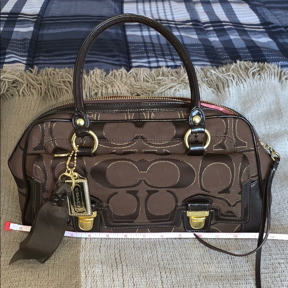 Chocolate brown Coach poppy purse